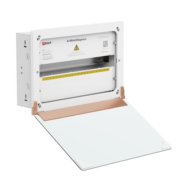 Корпус ArtShell Elegance встраиваемый силовой 22 модуля, белая дверь из закаленного стекла EKF artshell-e-22p-cw Корпус ArtShell Elegance встраиваемый силовой 22 модуля, белая дверь из закаленного стекла EKF artshell-e-22p-cw