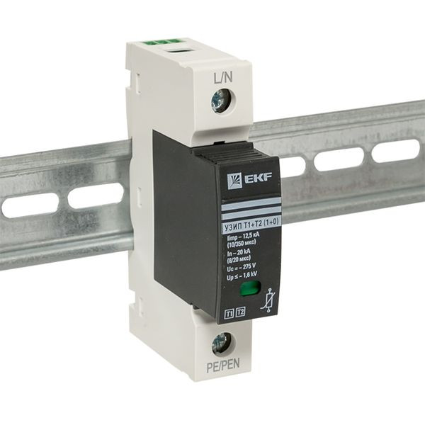 Устройство защиты от импульсных перенапряжений Т1+Т2, Iimp-12,5kA, In-20kA, Uc-275В, 1+0 EKF OV12-1-501 Устройство защиты от импульсных перенапряжений Т1+Т2, Iimp-12,5kA, In-20kA, Uc-275В, 1+0 EKF OV12-1-501