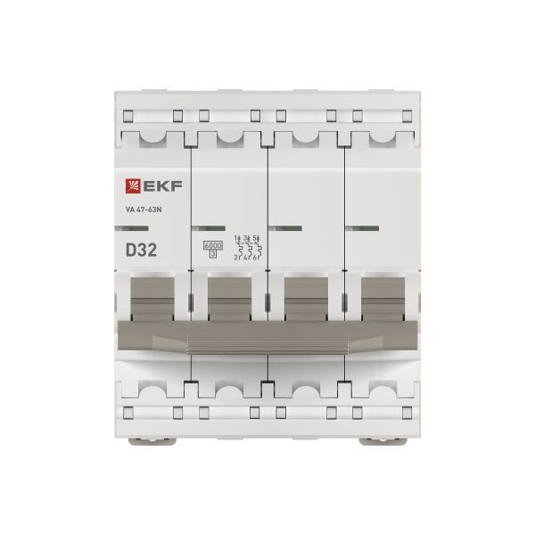 Автоматический выключатель 4P 32А (D) 6кА ВА 47-63N EKF PROxima M636432D Автоматический выключатель 4P 32А (D) 6кА ВА 47-63N EKF PROxima M636432D