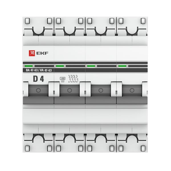 Автоматический выключатель 4P 4А (D) 4,5kA ВА 47-63 EKF PROxima mcb4763-4-04D-pro Автоматический выключатель 4P 4А (D) 4,5kA ВА 47-63 EKF PROxima mcb4763-4-04D-pro