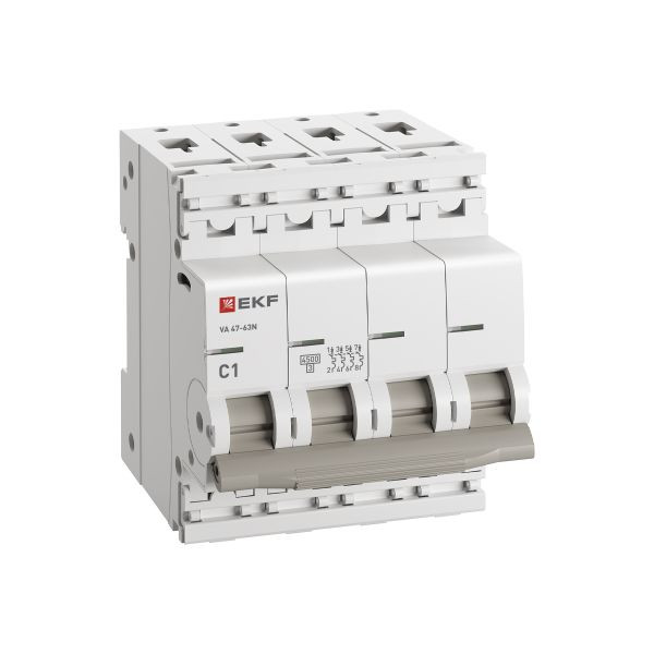 Автоматический выключатель ВА 47-63N 4P 1А (C) 4,5 кА PROXIMA EKF M634401C Автоматический выключатель ВА 47-63N 4P 1А (C) 4,5 кА PROXIMA EKF M634401C