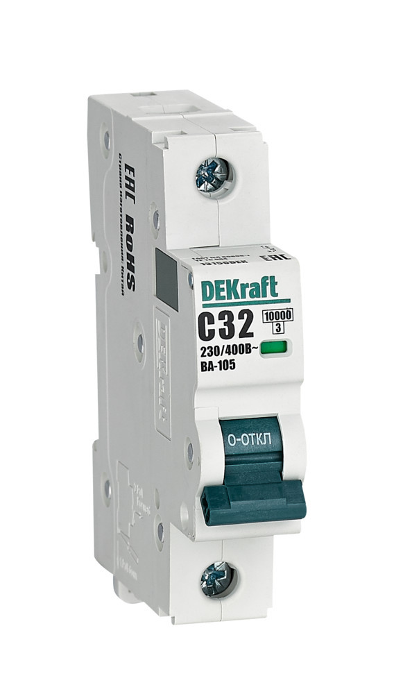 Автоматический выключатель 1P 32A х-ка C ВА-105 10кА DEKraft 13156DEK Автоматический выключатель 1P 32A х-ка C ВА-105 10кА DEKraft 13156DEK