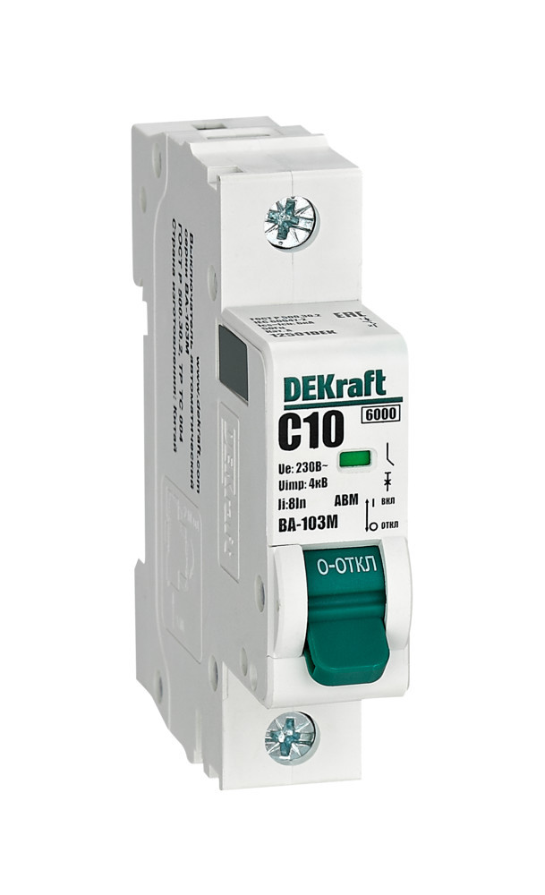 Автоматический выключатель без теплозащиты 1P 10А х-ка C 6кА ВА-103M DEKraft 12501DEK Автоматический выключатель без теплозащиты 1P 10А х-ка C 6кА ВА-103M DEKraft 12501DEK