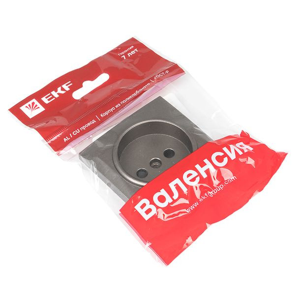 Валенсия лицевая панель розетки 1-местной б/з 10 А графит с защ, штор, EKF PROxima ESR10-L-022-60 Валенсия лицевая панель розетки 1-местной б/з 10 А графит с защ, штор, EKF PROxima ESR10-L-022-60