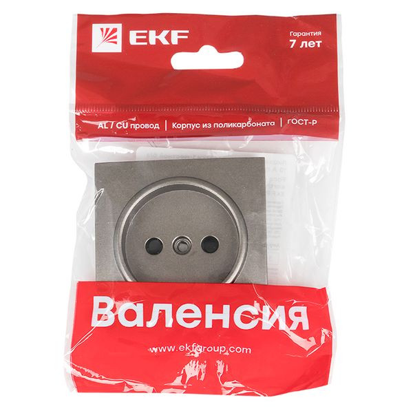 Валенсия лицевая панель розетки 1-местной б/з 10 А графит с защ, штор, EKF PROxima ESR10-L-022-60 Валенсия лицевая панель розетки 1-местной б/з 10 А графит с защ, штор, EKF PROxima ESR10-L-022-60