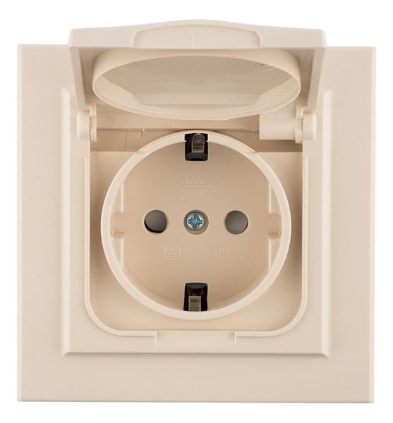Минск Розетка 1-местная СП с/з с крышкой 16А бежевая с защ, штор, IP44 EKF ERR16-029-200-44 Минск Розетка 1-местная СП с/з с крышкой 16А бежевая с защ, штор, IP44 EKF ERR16-029-200-44