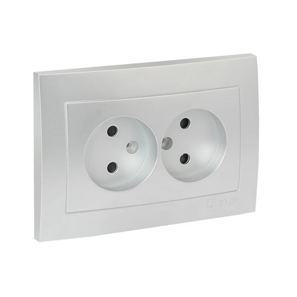 Валенсия лицевая панель розетка 2-местной б/з 10А сталь с защ, штор, EKF PROxima ESR10-L-102-30 Валенсия лицевая панель розетка 2-местной б/з 10А сталь с защ, штор, EKF PROxima ESR10-L-102-30