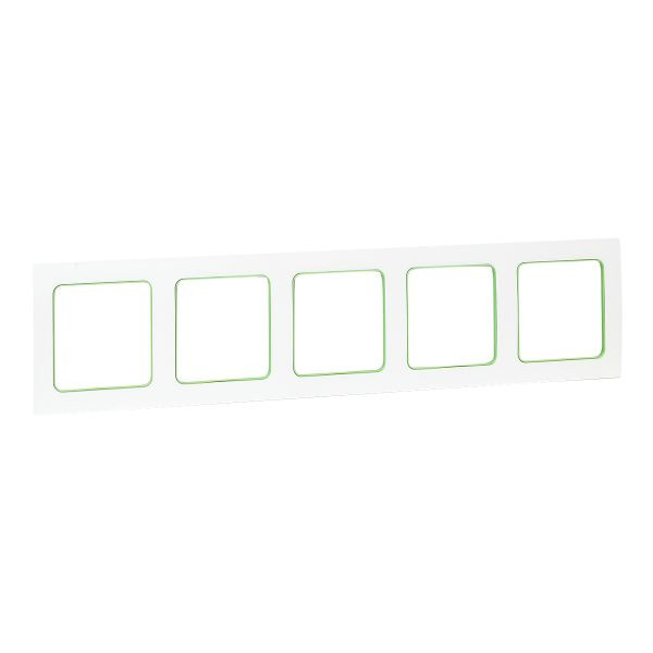 Стокгольм Рамка 5-местная белая с линией цвета зеленый EKF EXM-G-306-20 Стокгольм Рамка 5-местная белая с линией цвета зеленый EKF EXM-G-306-20