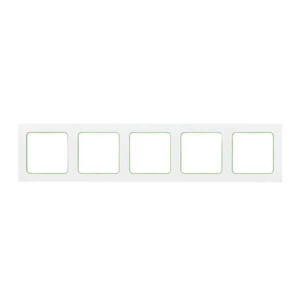 Стокгольм Рамка 5-местная белая с линией цвета зеленый EKF EXM-G-306-20 Стокгольм Рамка 5-местная белая с линией цвета зеленый EKF EXM-G-306-20