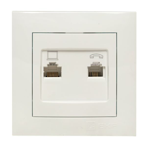Валенсия розетка RJ-45+RJ11 2-местная белая EKF PROxima EWK02-035-30 Валенсия розетка RJ-45+RJ11 2-местная белая EKF PROxima EWK02-035-30