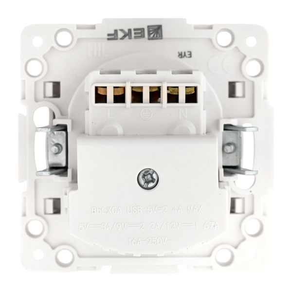 Стокгольм Механизм Розетки 1-местной с/з, USB A+C 16А винтовые клеммы белый с защ, штор, EKF EYR16-2USB-typeA-typeC Стокгольм Механизм Розетки 1-местной с/з, USB A+C 16А винтовые клеммы белый с защ, штор, EKF EYR16-2USB-typeA-typeC