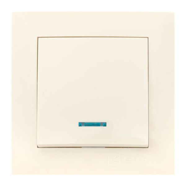 Валенсия выключатель 1-кл, 10А кремовый с индикатором EKF PROxima EWV10-121-20 Валенсия выключатель 1-кл, 10А кремовый с индикатором EKF PROxima EWV10-121-20