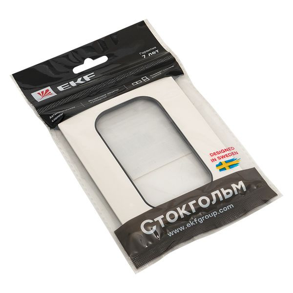 Стокгольм Рамка для розетки 2-местная белая с линией цвета черный EKF PROxima EYM-G-303-20 Стокгольм Рамка для розетки 2-местная белая с линией цвета черный EKF PROxima EYM-G-303-20