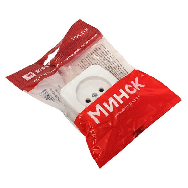 Минск Розетка 1-местная ОП 10А без заземления белая EKF Basic EGR10-022-10 Минск Розетка 1-местная ОП 10А без заземления белая EKF Basic EGR10-022-10