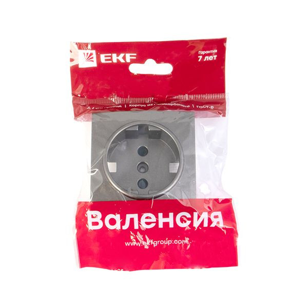 Валенсия лицевая панель розетки 1-местной с/з 16А графит с защ, штор, EKF PROxima ESR16-L-028-60 Валенсия лицевая панель розетки 1-местной с/з 16А графит с защ, штор, EKF PROxima ESR16-L-028-60