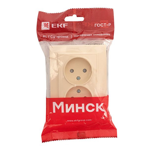 Розетка 2-мест, СП б/з 10А бежевый с защ, штор, Минск EKF ERR10-102-200 Розетка 2-мест, СП б/з 10А бежевый с защ, штор, Минск EKF ERR10-102-200