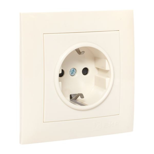 Валенсия розетка 1-местная с/з 16А кремовая с защ, штор, EKF PROxima EWR16-028-20 Валенсия розетка 1-местная с/з 16А кремовая с защ, штор, EKF PROxima EWR16-028-20