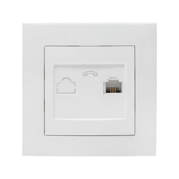 Валенсия розетка телефонная RJ-11 1-местная белая EKF PROxima EWT01-034-10 Валенсия розетка телефонная RJ-11 1-местная белая EKF PROxima EWT01-034-10