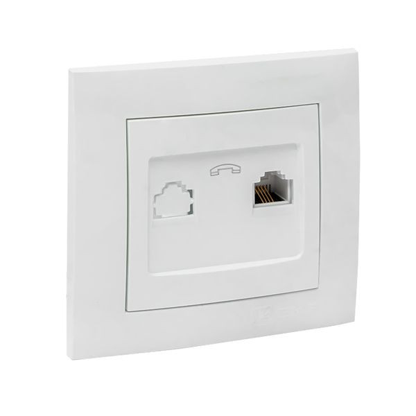 Валенсия розетка телефонная RJ-11 1-местная белая EKF PROxima EWT01-034-10 Валенсия розетка телефонная RJ-11 1-местная белая EKF PROxima EWT01-034-10