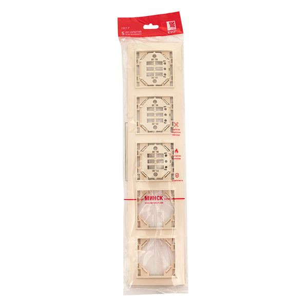 Рамка 5-местная горизонтальная бежевый Минск EKF ERM-G-305-20 Рамка 5-местная горизонтальная бежевый Минск EKF ERM-G-305-20