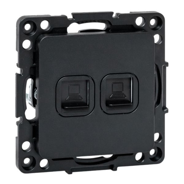 Стокгольм Механизм Розетки RJ-45 2-местной черный EKF EZK02-035-10 Стокгольм Механизм Розетки RJ-45 2-местной черный EKF EZK02-035-10