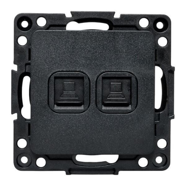 Стокгольм Механизм Розетки RJ-45 2-местной черный EKF EZK02-035-10 Стокгольм Механизм Розетки RJ-45 2-местной черный EKF EZK02-035-10