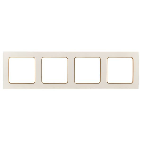 Стокгольм Рамка 4-местная белая с линией цвета шампань EKF PROxima EAM-G-303-20 Стокгольм Рамка 4-местная белая с линией цвета шампань EKF PROxima EAM-G-303-20