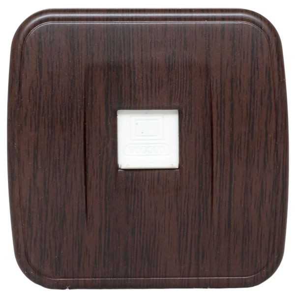 Розетка RJ-45 1-местная ОП Минск, 1А, 120В, тёмное дерево EKF EGK01-035-40 Розетка RJ-45 1-местная ОП Минск, 1А, 120В, тёмное дерево EKF EGK01-035-40