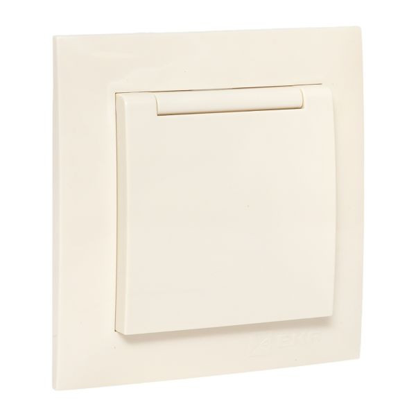 Валенсия розетка 1-местная с/з 16А кремовая с крышкой и защ, штор, EKF EWV10-124-20 Валенсия розетка 1-местная с/з 16А кремовая с крышкой и защ, штор, EKF EWV10-124-20