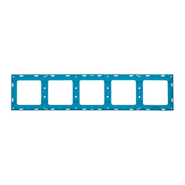 Стокгольм Рамка 5-местная белая с линией цвета синий EKF EXM-G-306-30 Стокгольм Рамка 5-местная белая с линией цвета синий EKF EXM-G-306-30