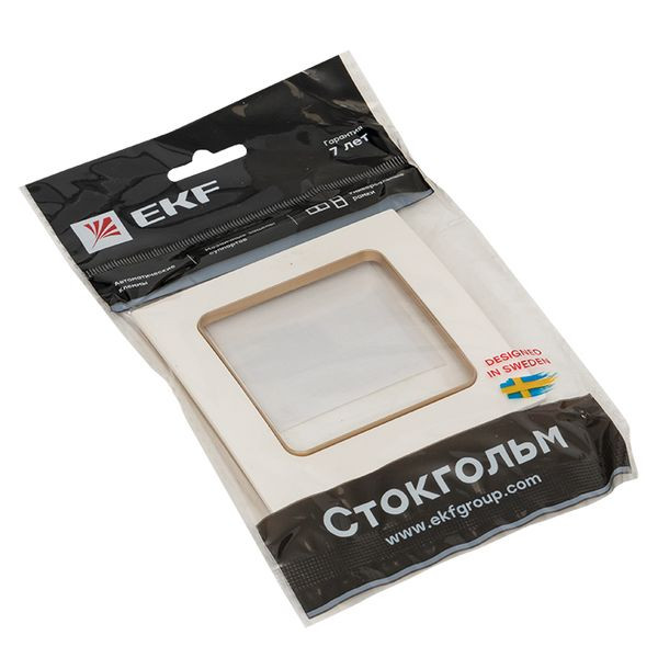 Стокгольм Рамка 1-местная белая с линией цвета шампань EKF PROxima EYM-G-302-10 Стокгольм Рамка 1-местная белая с линией цвета шампань EKF PROxima EYM-G-302-10