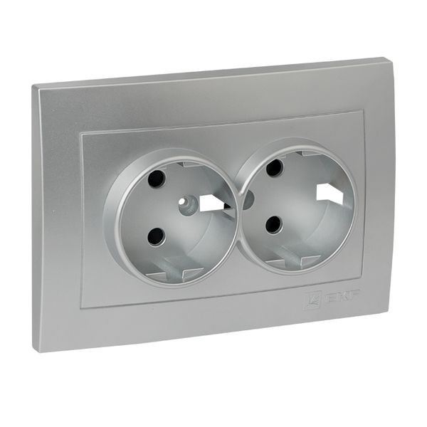 Валенсия лицевая панель розетки 2-местной с/з 16А сталь с защ, штор, EKF PROxima ESR16-L-128-30 Валенсия лицевая панель розетки 2-местной с/з 16А сталь с защ, штор, EKF PROxima ESR16-L-128-30