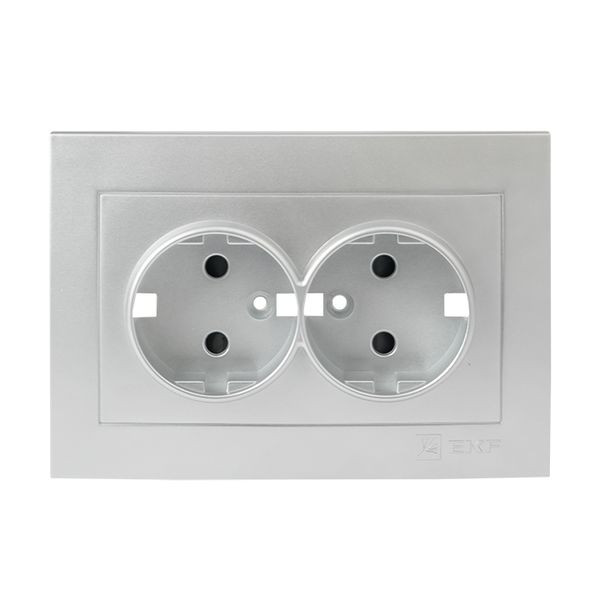 Валенсия лицевая панель розетки 2-местной с/з 16А сталь с защ, штор, EKF PROxima ESR16-L-128-30 Валенсия лицевая панель розетки 2-местной с/з 16А сталь с защ, штор, EKF PROxima ESR16-L-128-30