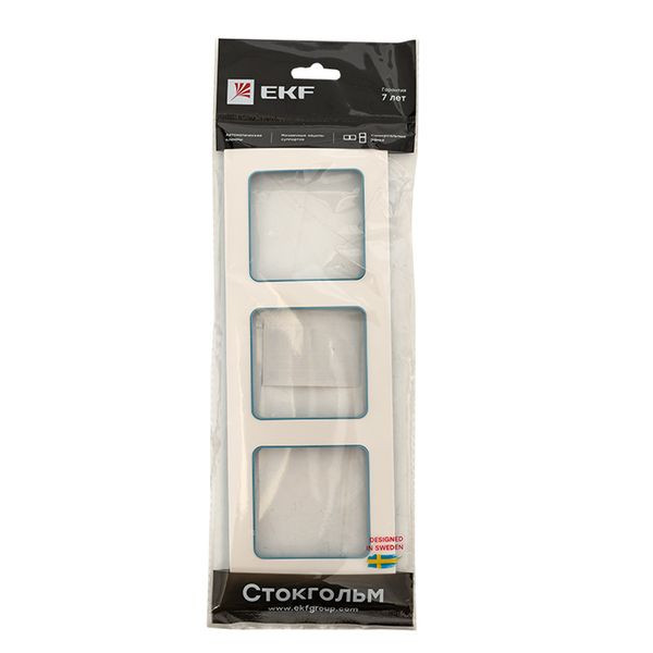 Стокгольм Рамка 3-местная белая с линией цвета синий EKF PROxima EAM-G-304-30 Стокгольм Рамка 3-местная белая с линией цвета синий EKF PROxima EAM-G-304-30