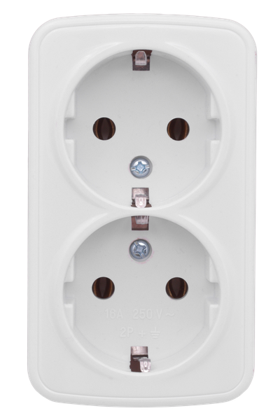 Минск Розетка 2-местная ОП 16А с заземлением белая EKF Basic EGR16-128-10 Минск Розетка 2-местная ОП 16А с заземлением белая EKF Basic EGR16-128-10