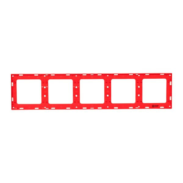 Стокгольм Рамка 5-местная белая с линией цвета красный EKF EYM-G-306-10 Стокгольм Рамка 5-местная белая с линией цвета красный EKF EYM-G-306-10