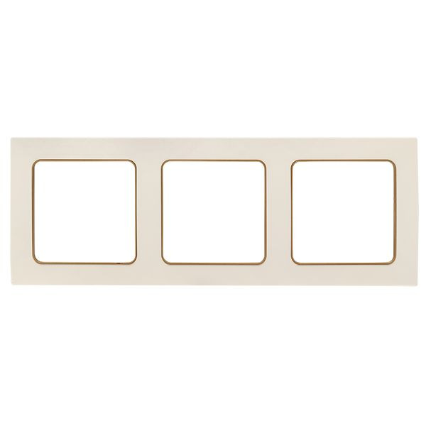 Стокгольм Рамка 3-местная белая с линией цвета шампань EKF PROxima EAM-G-302-20 Стокгольм Рамка 3-местная белая с линией цвета шампань EKF PROxima EAM-G-302-20