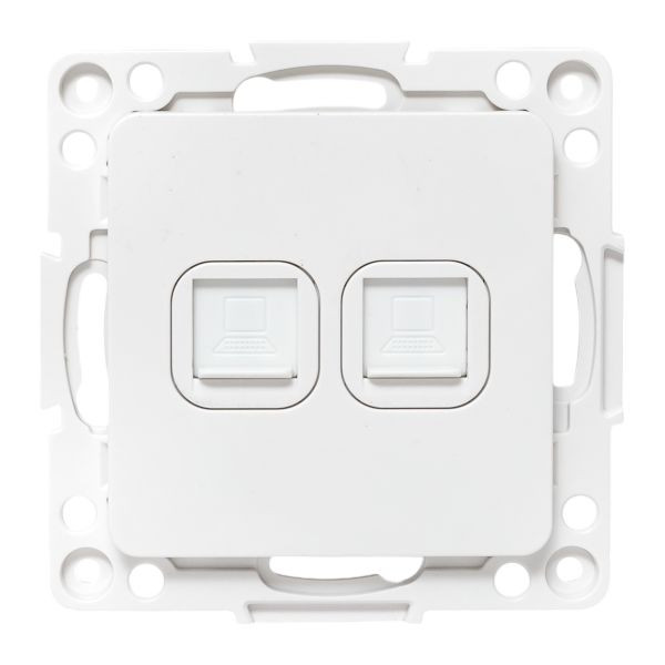 Стокгольм Механизм розетки RJ-45 2-местной белый EKF EYK02-035-10 Стокгольм Механизм розетки RJ-45 2-местной белый EKF EYK02-035-10