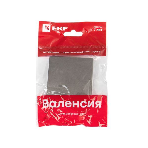 Валенсия лицевая панель выключателя 1-кл, 10А графит EKF PROxima ESV10-L-021-60 Валенсия лицевая панель выключателя 1-кл, 10А графит EKF PROxima ESV10-L-021-60