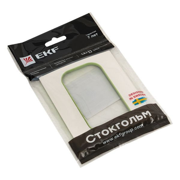 Стокгольм Рамка для розетки 2-местная белая с линией цвета зеленый EKF PROxima EYM-G-302-20 Стокгольм Рамка для розетки 2-местная белая с линией цвета зеленый EKF PROxima EYM-G-302-20