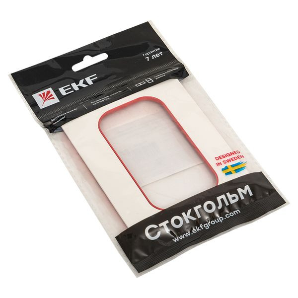 Стокгольм Рамка для розетки 2-местная белая с линией цвета красный EKF PROxima EYM-G-304-20 Стокгольм Рамка для розетки 2-местная белая с линией цвета красный EKF PROxima EYM-G-304-20