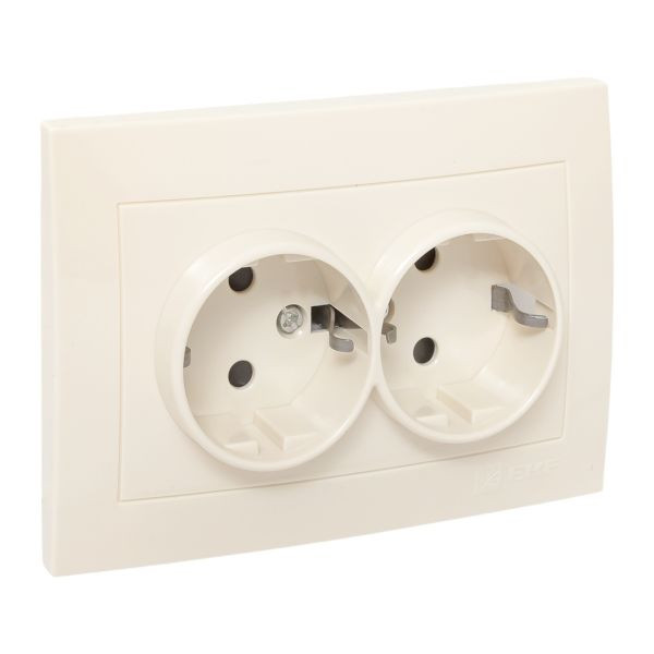 Валенсия розетка 2-местная с/з 16А кремовая с защ, штор, EKF PROxima EWR16-128-20 Валенсия розетка 2-местная с/з 16А кремовая с защ, штор, EKF PROxima EWR16-128-20