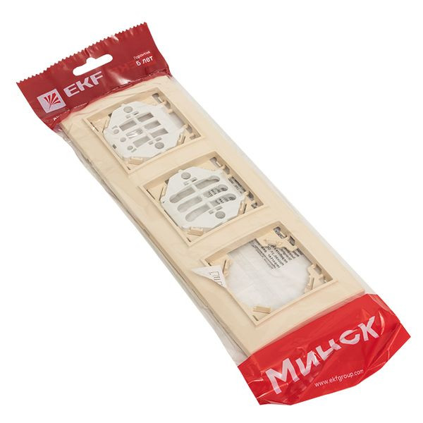 Рамка 3-местная горизонтальная бежевый Минск EKF ERM-G-303-20 Рамка 3-местная горизонтальная бежевый Минск EKF ERM-G-303-20