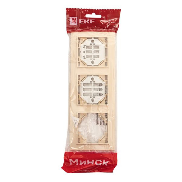 Рамка 3-местная горизонтальная бежевый Минск EKF ERM-G-303-20 Рамка 3-местная горизонтальная бежевый Минск EKF ERM-G-303-20