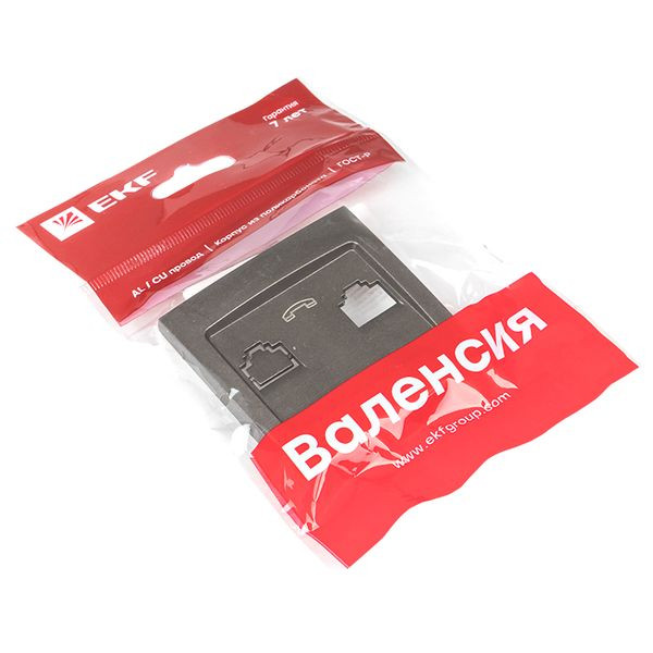 Валенсия лицевая панель розетки Phone 1-местная графит EKF PROxima EST01-L-034-60 Валенсия лицевая панель розетки Phone 1-местная графит EKF PROxima EST01-L-034-60