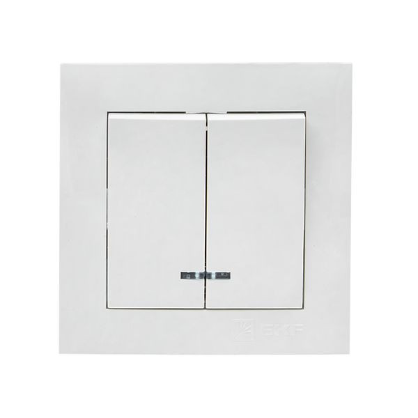 Валенсия выключатель 2-кл, 10А белый с индикатором EKF PROxima EWV10-123-10 Валенсия выключатель 2-кл, 10А белый с индикатором EKF PROxima EWV10-123-10