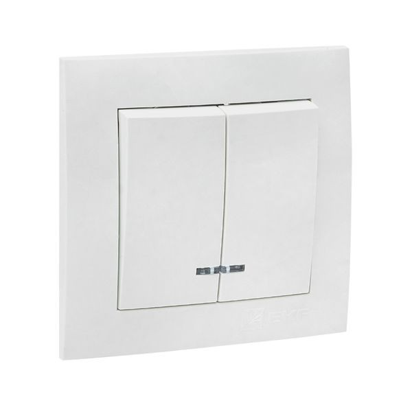 Валенсия выключатель 2-кл, 10А белый с индикатором EKF PROxima EWV10-123-10 Валенсия выключатель 2-кл, 10А белый с индикатором EKF PROxima EWV10-123-10