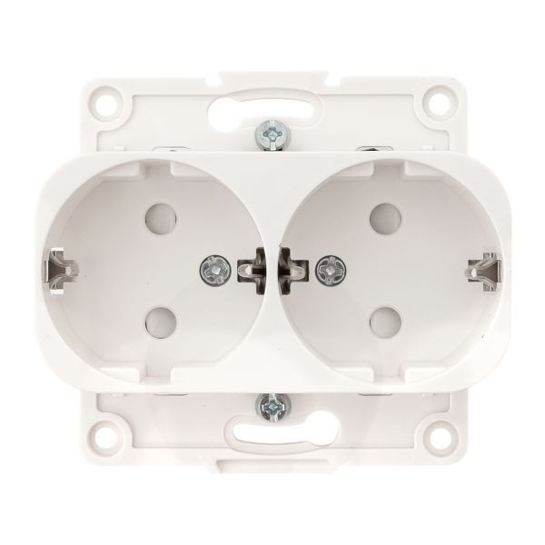 Стокгольм Механизм Розетки 2-местной с/з 16А автоматические клеммы белый с защ, штор, EKF PROxima EYR16-128-10 Стокгольм Механизм Розетки 2-местной с/з 16А автоматические клеммы белый с защ, штор, EKF PROxima EYR16-128-10