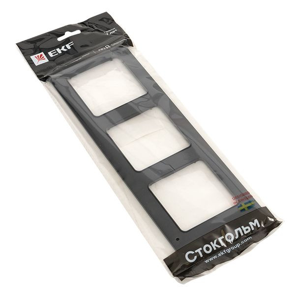 Стокгольм Рамка 3-местная черная EKF PROxima EAM-G-302-30 Стокгольм Рамка 3-местная черная EKF PROxima EAM-G-302-30