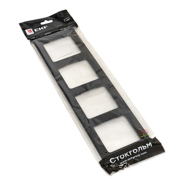 Стокгольм Рамка 4-местная металлическая черная EKF PROxima EZM-G-305-10 Стокгольм Рамка 4-местная металлическая черная EKF PROxima EZM-G-305-10